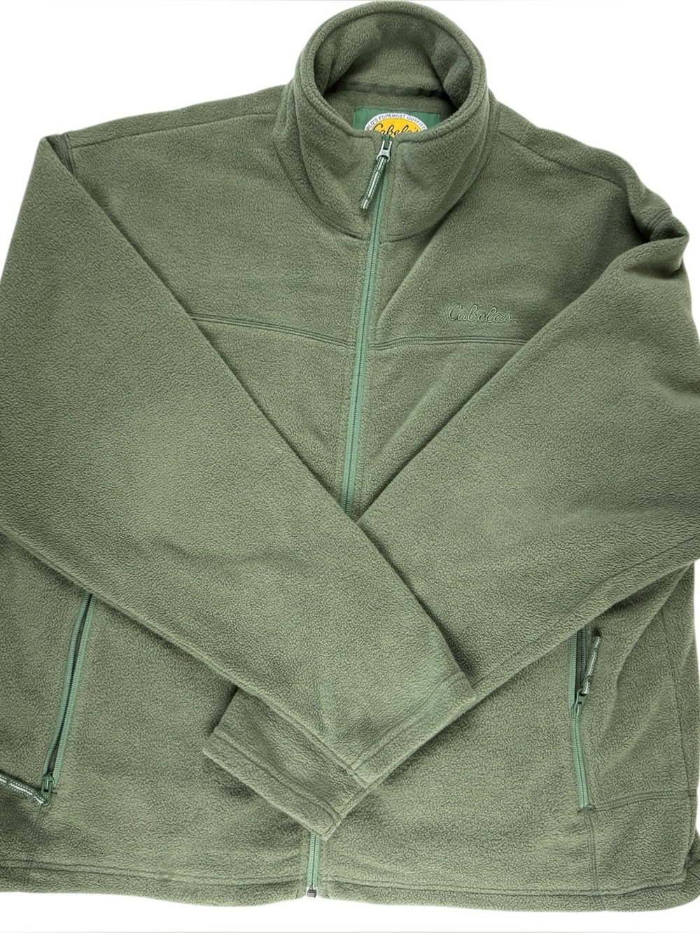 Cabela’s olive green fleece zip jacket XL